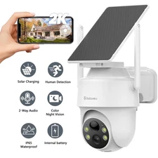 Galayou Solar Security Camera System WiFi Wireless 360° PTZ Outdoor Ai Detection