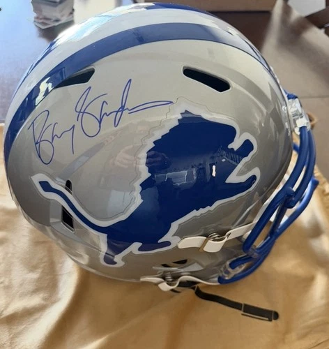 Barry Sanders Autographed Full Size Speed Replica Helmet. Detroit Lions BAS Cert