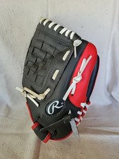 Rawlings Black White  Red 11 In. Leather Bball Glove Players Series. RHT