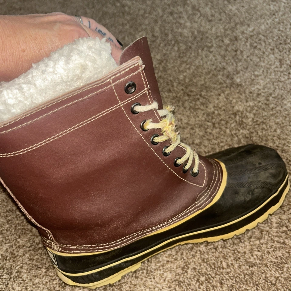 VTG Rod & Gun Boots Steel Shank  Duck Snow Winter Fleece/ Felt  Mens Sz 11 - Image 4 of 4