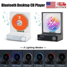 Portable Bluetooth 5.3 Desktop CD Player With LED Screen Light  Colorful Light