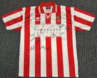 CHELTENHAM TOWN FC: 1999-2000 SIGNED BY 18: HOME FOOTBALL SHIRT SIZE ADULT XXL!