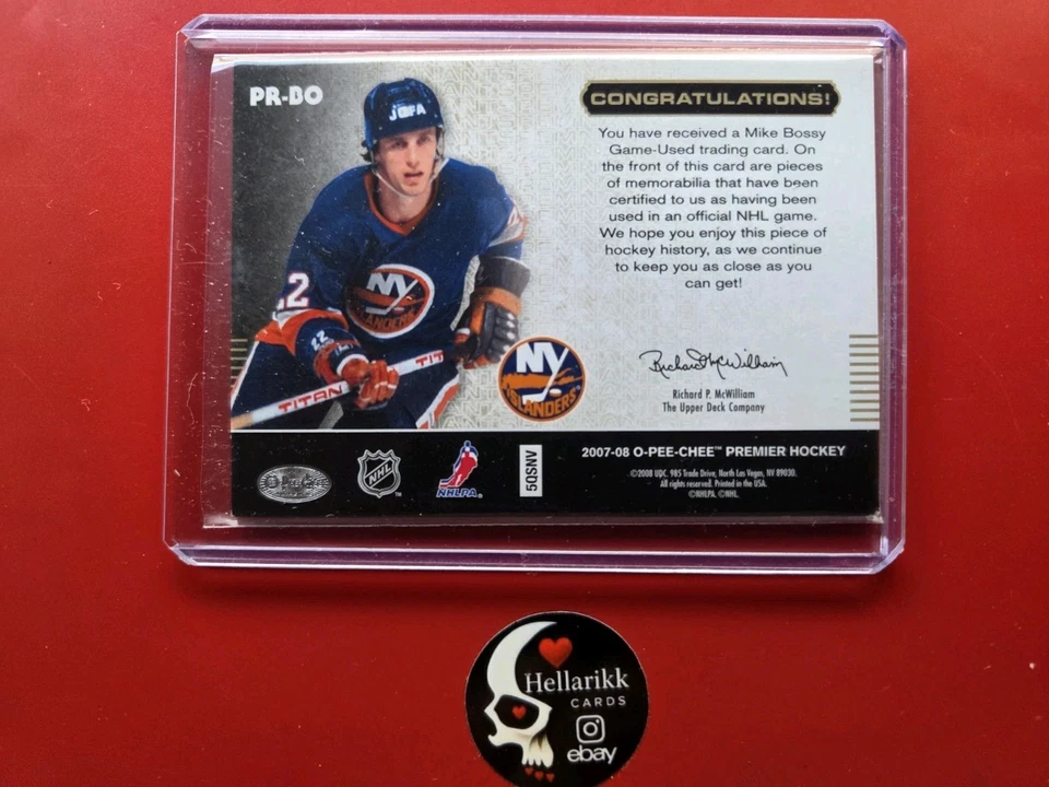 2007-08 Mike Bossy Premier /25 Patch #PR-BO New York Isanders RC O-Pee-Chee - Image 2 of 2