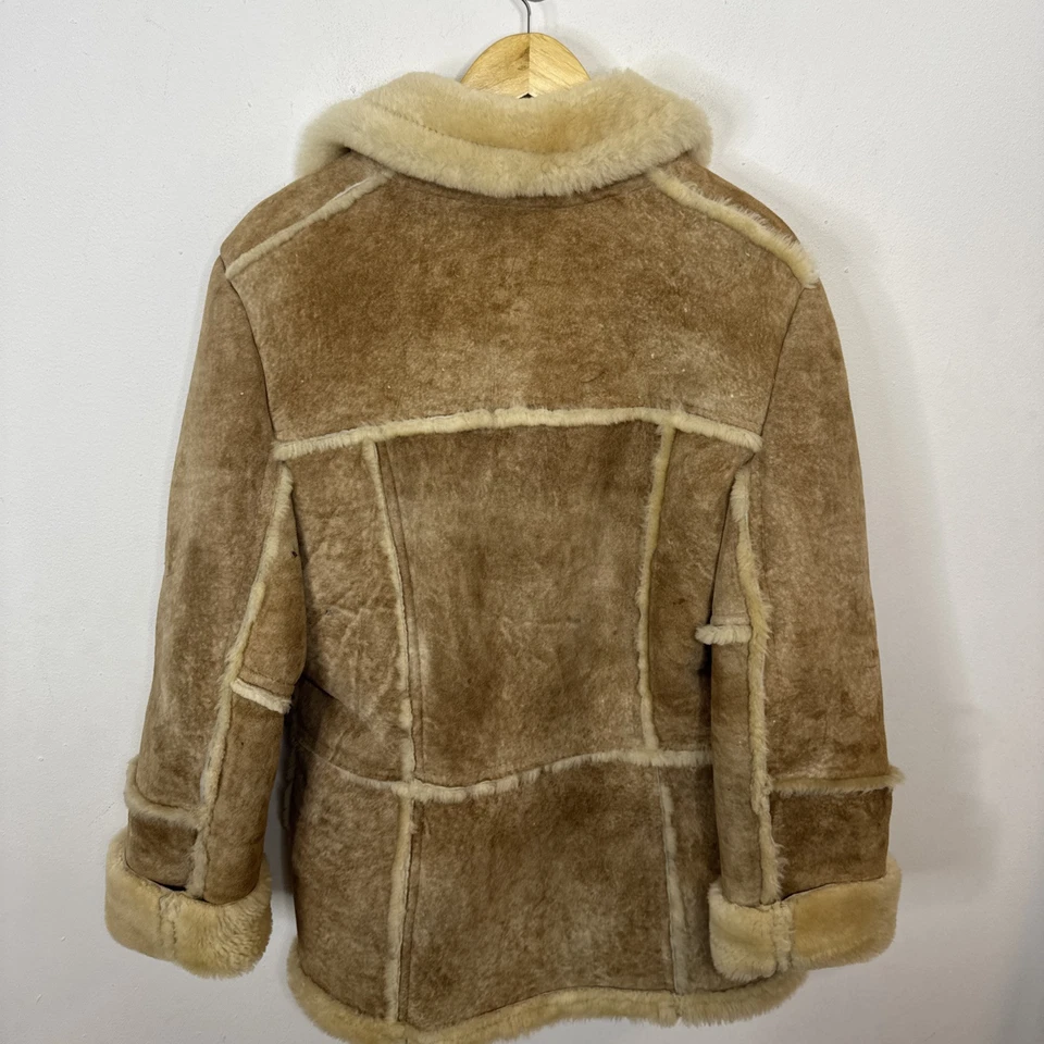 Vintage Sears Shearling Sheepskin Suede Leather Woman M/L Coat Western - Image 3 of 4