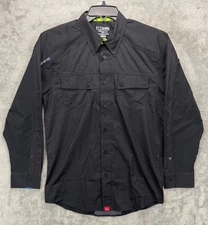 Huk Fishing Men's Shirt Sz M Black Performance Long Sleeve Vented Outdoor