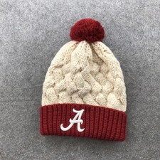 Alabama Crimson Tide Hat Beanie Womens One Size Cable Knit NCAA Football Pom
