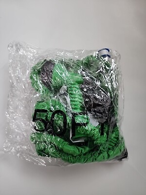 50 FT Expandable Garden Hose w/7-Mode Spray Nozzle! SHIPS FROM US! GREEN in USA
