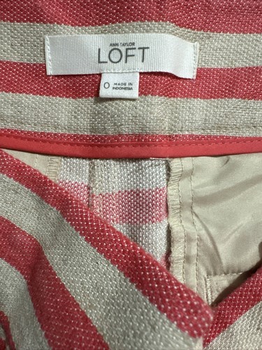 ANN TAYLOR LOFT THE RIVIERA STRIPED LINEN BLEND SHORT 0 Women's NWOT! - Picture 9 of 12