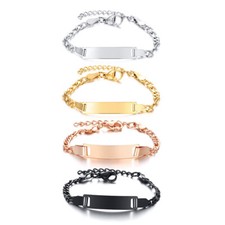 Children's Bracelet Chain Stainless Steel ID Bracelets For Kid's student 12 3cm