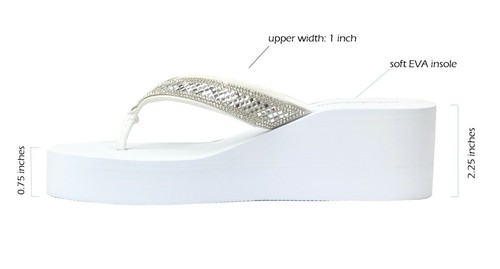 NUEVAS Sandalias Plataforma Mujer T-Strap Rhinestone Wedge Flip Flops || - Imagen 33 de 40