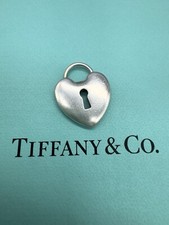 Tiffany  Co. 925 Sterling Silver Heart Lock Key Charm Pendant