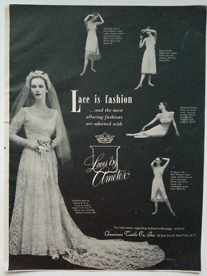 1951 Bride wedding gown dress slip lingerie Laces by Ametex vintage fashion ad | eBay 1951 Bride wedding gown dress slip lingerie Laces by Ametex vintage fashion ad | eBay