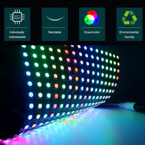 DC 12V WS2815 RGB LED Panel 4Pin Addressable 16X16 8X8 Pixels Dual Signal Module - Picture 6 of 13