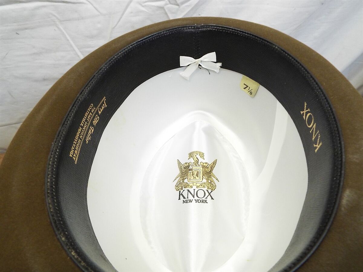 Vintage Knox NY Brown Homburg Men's Hat in Hatbox Box Vintage Knox NY Brown Homburg Men's Hat in Hatbox Box