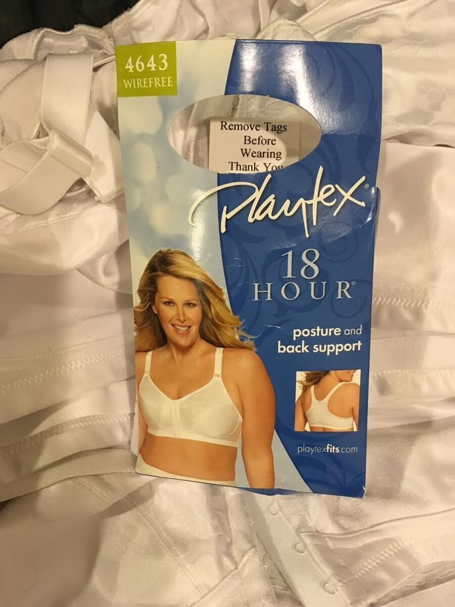 Playtex 4643 Bra 18-Hour Posture and Back Support FRONT HOOK 46,48,50.52,54  PLUS