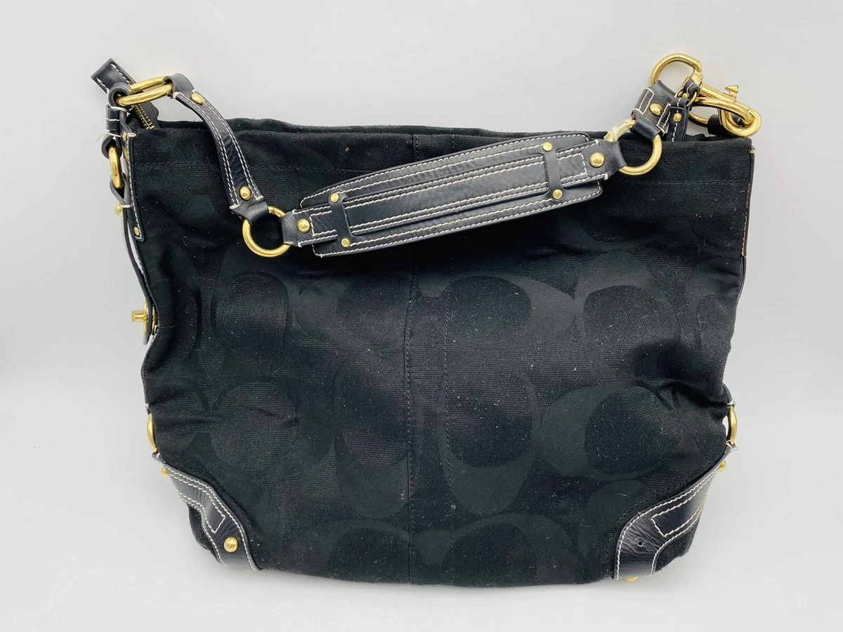 Coach Shoulder Purse Black With C All Over