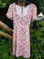 VINTAGE MISS SELFRIDGE 7O'S DITSY SUMMER DRESS SWEETHEART NECKLINE SIZE 10