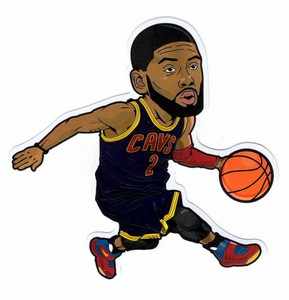 Kyrie Irving cartoon die cut sticker Cleveland Cavaliers ...
