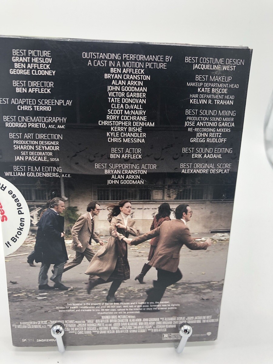 ARGO For Your Consideration FYC DVD Screener Ben Affleck, Bryan 