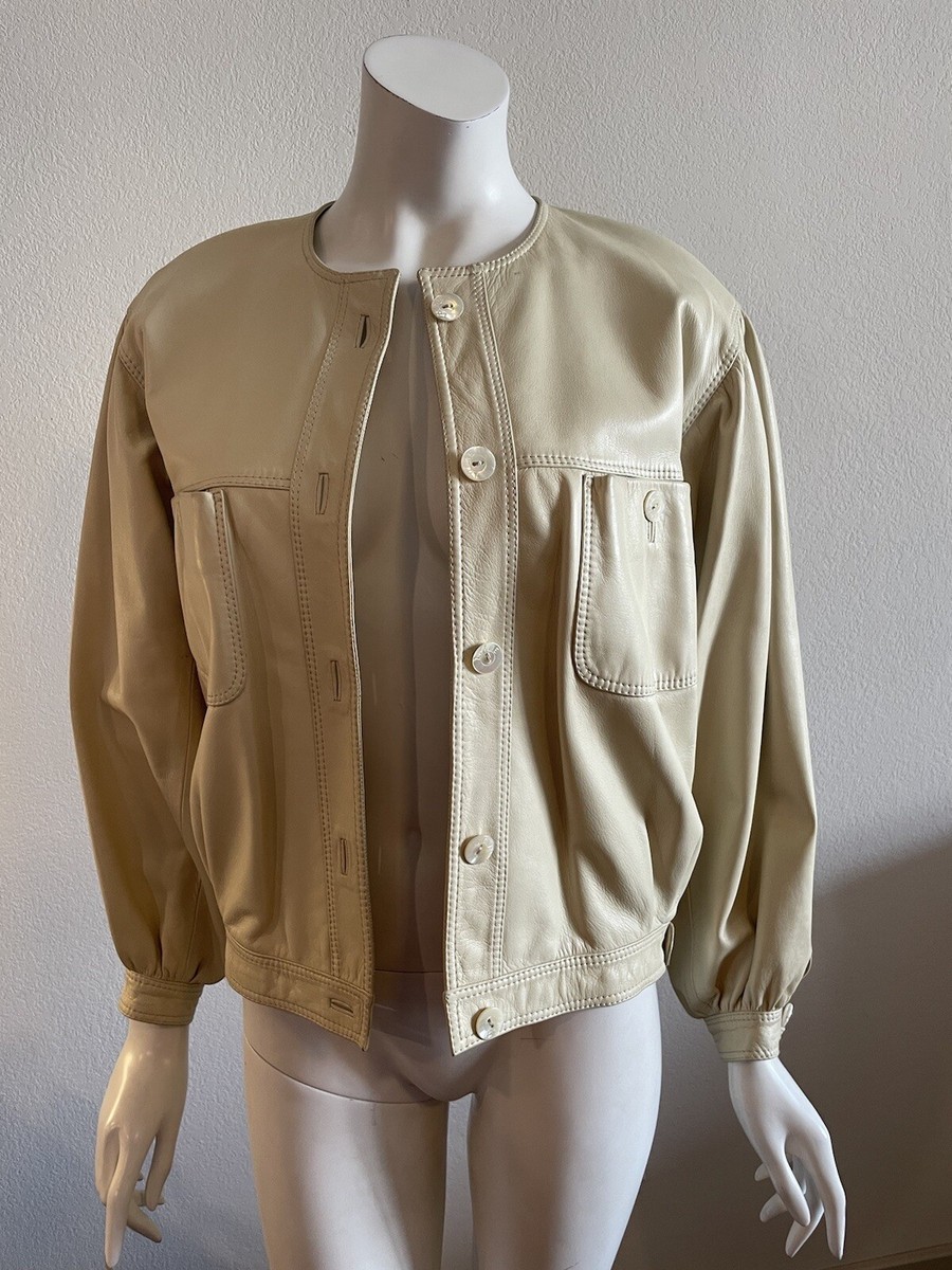 Loewe 80s Vintage Beige Leather Jacket Size 42 | eBay Loewe 80s Vintage Beige Leather Jacket Size 42 | eBay