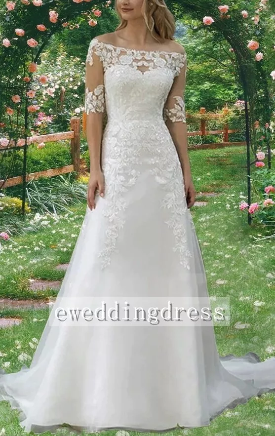 Half sleeve hotsell bridal gowns