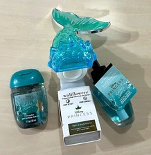 BATH BODY WORKS PRINCESS DISNEY ARIEL WALLFLOWER PLUG + 1 Refill + ANTIL-BAC GEL