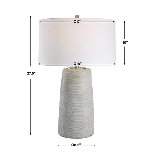 Uttermost Mountainscape Steel and Ceramic Table Lamp in Nickel/Gray/Off White - Picture 8 of 8