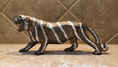 Vintage Metal Carved Tiger Figurine