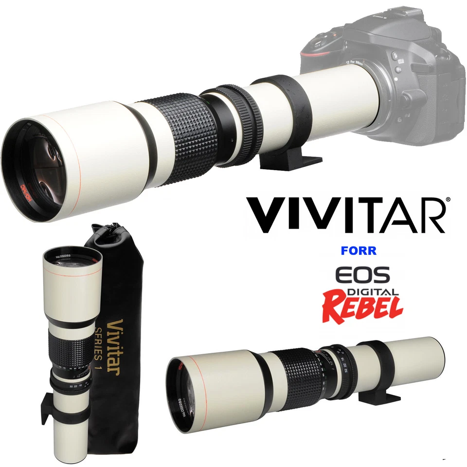 WHITE LINE PRO TELEPHOTO ZOOM LENS 500-100MM FOR CANON EOS REBEL SL1 SL2 XS XSI - Image 2 of 4