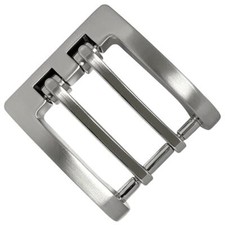Nickel Brushed Two Prong Roller Replacement Belt Buckle fits 1-3/8" 35mm wide