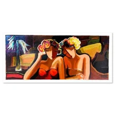 Michael Kerzner "Sisters" Hand Signed Limited Edition Serigraph on Paper Art