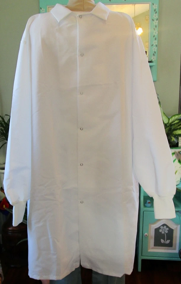 Best Medical Unisex Lab Coat L/S With Knit Cuffs 42" Length White Size 2X - Image 2 of 4
