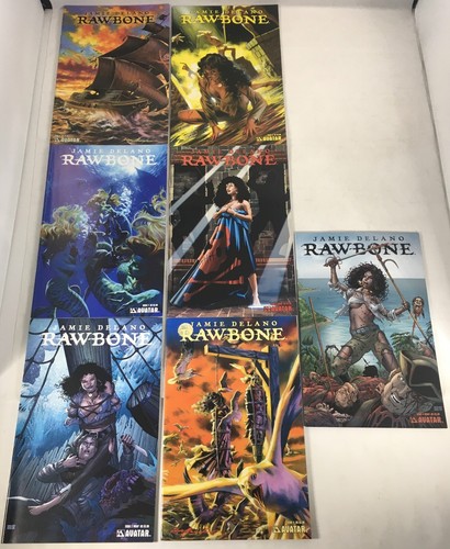 LOT OF 7 RAW BONE #1,2,3,4 + 3 WRAP VARIANTS JAMIE DELANO PIRATES AVATAR 2009