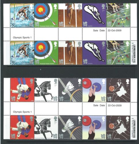 GREAT BRITAIN 2009 OLYMPIC GAMES 2012 GUTTER PAIRS UNMOUNTED MINT, MNH  - Picture 1 of 1