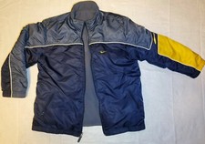 Vintage NIKE Youth Sz XL Reversible Blue Yellow Heavy Coat Fleece Spellout Mini