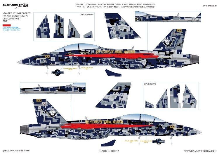 1/48 F/A-18F VFA-122 Digital Camo Paint 2011 Decal & Mask for Meng