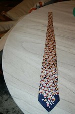 Men's Neck Tie Alynn Neckwear Rat Race 100% Silk USA Made Necktie Navy Blue Vtg