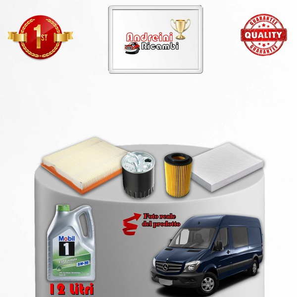 Kit Wartung 4 Filter Und ÖL Mercedes Sprinter II 310 D 70KW 95CV Ab 2009-image