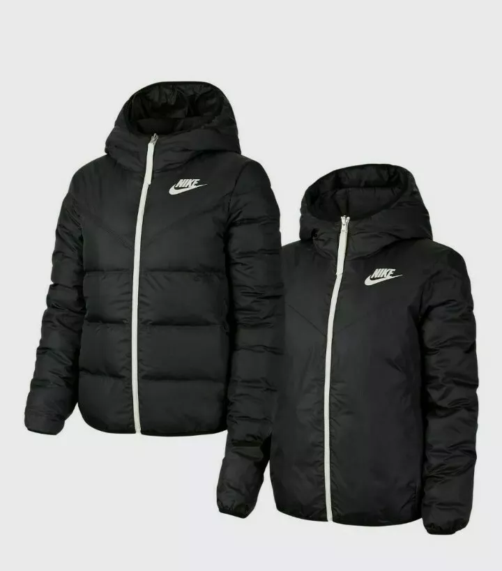 Nike Women s Windrunner Down Fill Jacket Reversible CU0282 010 Black White