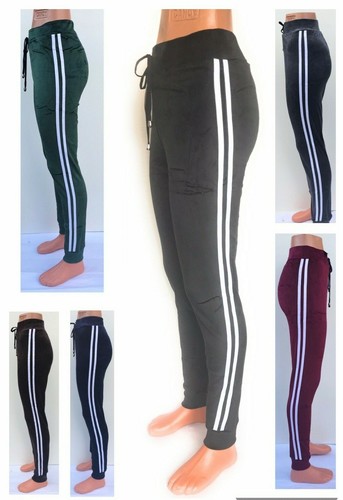 Ladies Velvet Skinny Trousers Velour 
