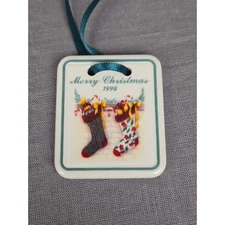 Longaberger 1998 Merry Christmas Basket Tie-On ~ Basket Accessory *New*