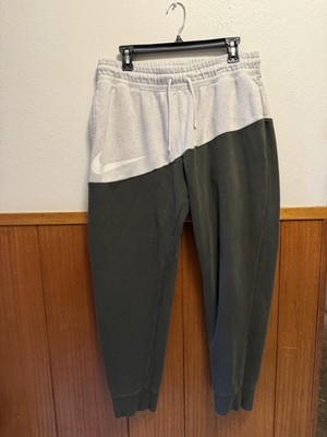 Nike Sportswear Swoosh Jogger Fleece Pants Mens Sz Medium Olive Grey BV5219-141