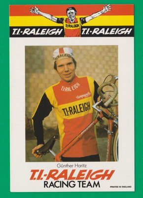 CYCLING cycling card GUNTHER HARITZ team TI RALEIGH 1976