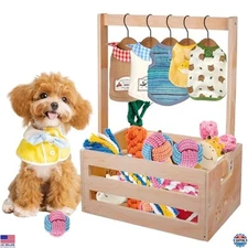 20" x 13" x 9" Wooden Pet Toy Organizer - Versatile Storage for Dog & Cat Toys