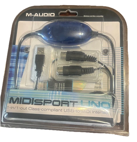 M-Audio Midisport Uno 1 In 1 Out USB to MIDI Interface Cable 16 MIDI Channels