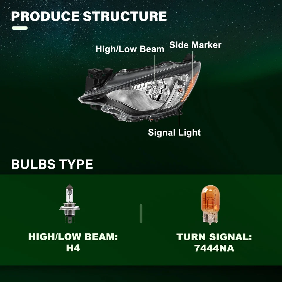 Faro halógeno pasajero y conductor para Toyota Yaris iA 2016-2019 sedán 2 un. Foto 3 de 4