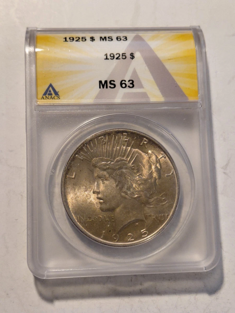 MS 63 Graded 1925 Year Peace Dollars (1921-1935) for sale | eBay