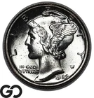1929 Mercury Dime, Full Split Bands, Lustrous Solid Gem BU++ FSB
