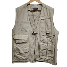 5.11 Tactical Vest Series 80001 Men L Beige Cotton Zip Hunting Shooting Conceal