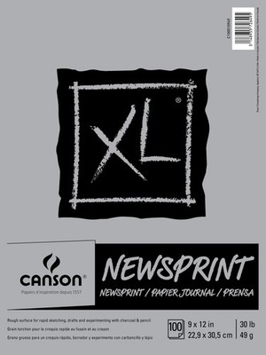 Canson XL Rough Newsprint Paper Pad 9''X12''-100 Sheets
